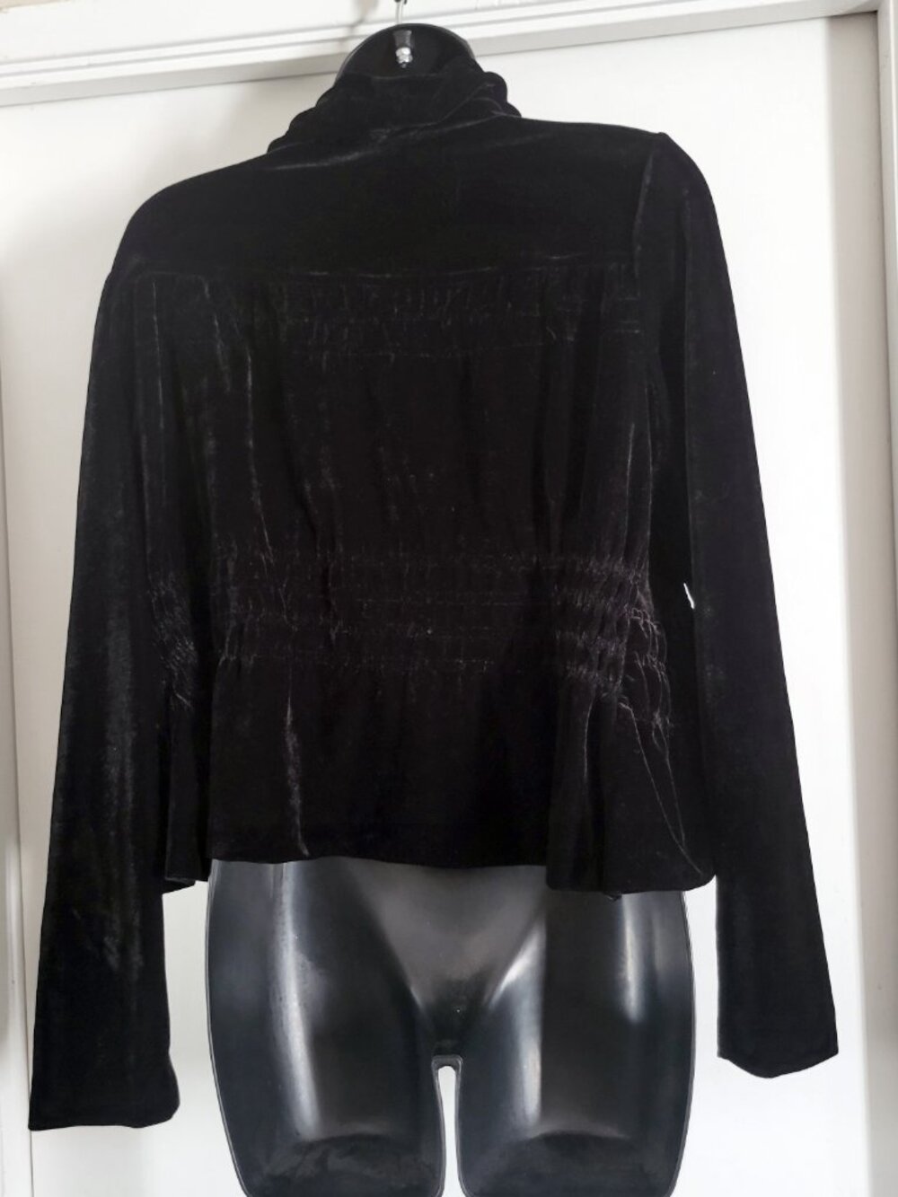 Black Ruffle Velvet Cardigan - Picture 5 of 5